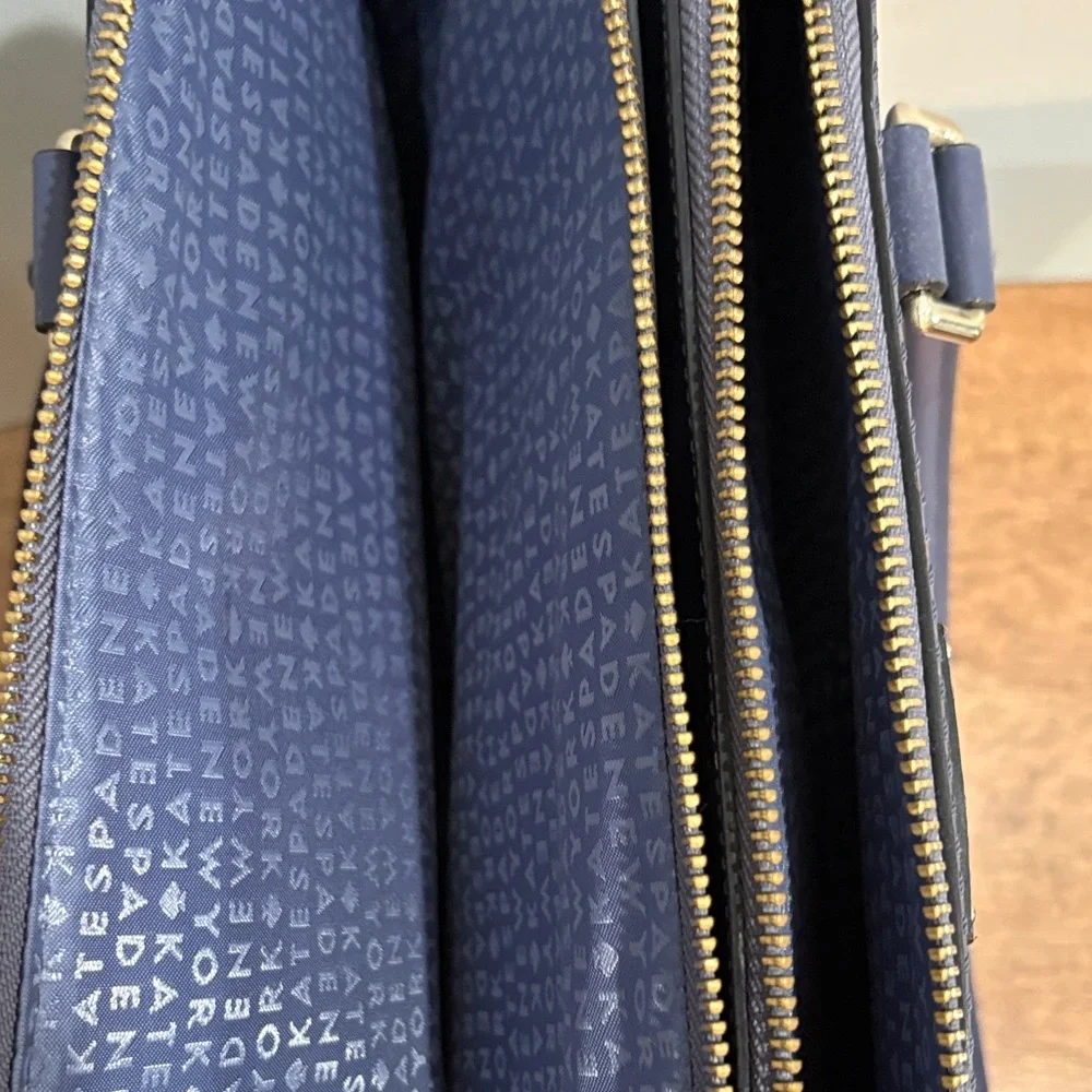 NEW Kate Spade Navy Leather Laptop Bag